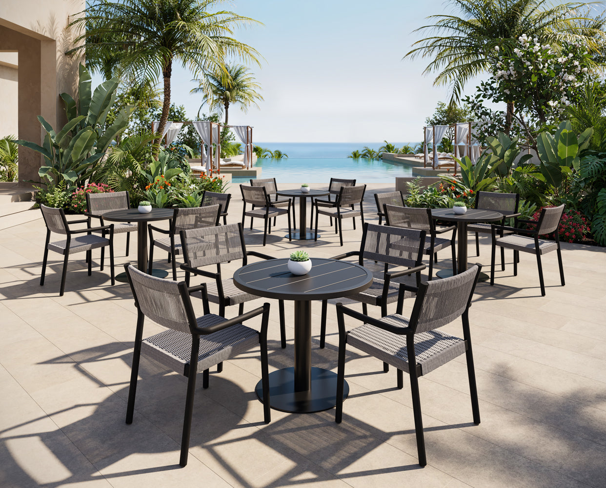 Kavala Stackable Dining Armchair - Charcoal - view 3