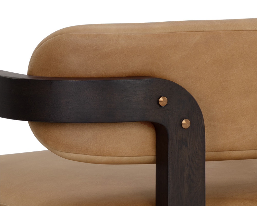 Madrone Upholstered Lounge Chair in Brown, packaging dimensions