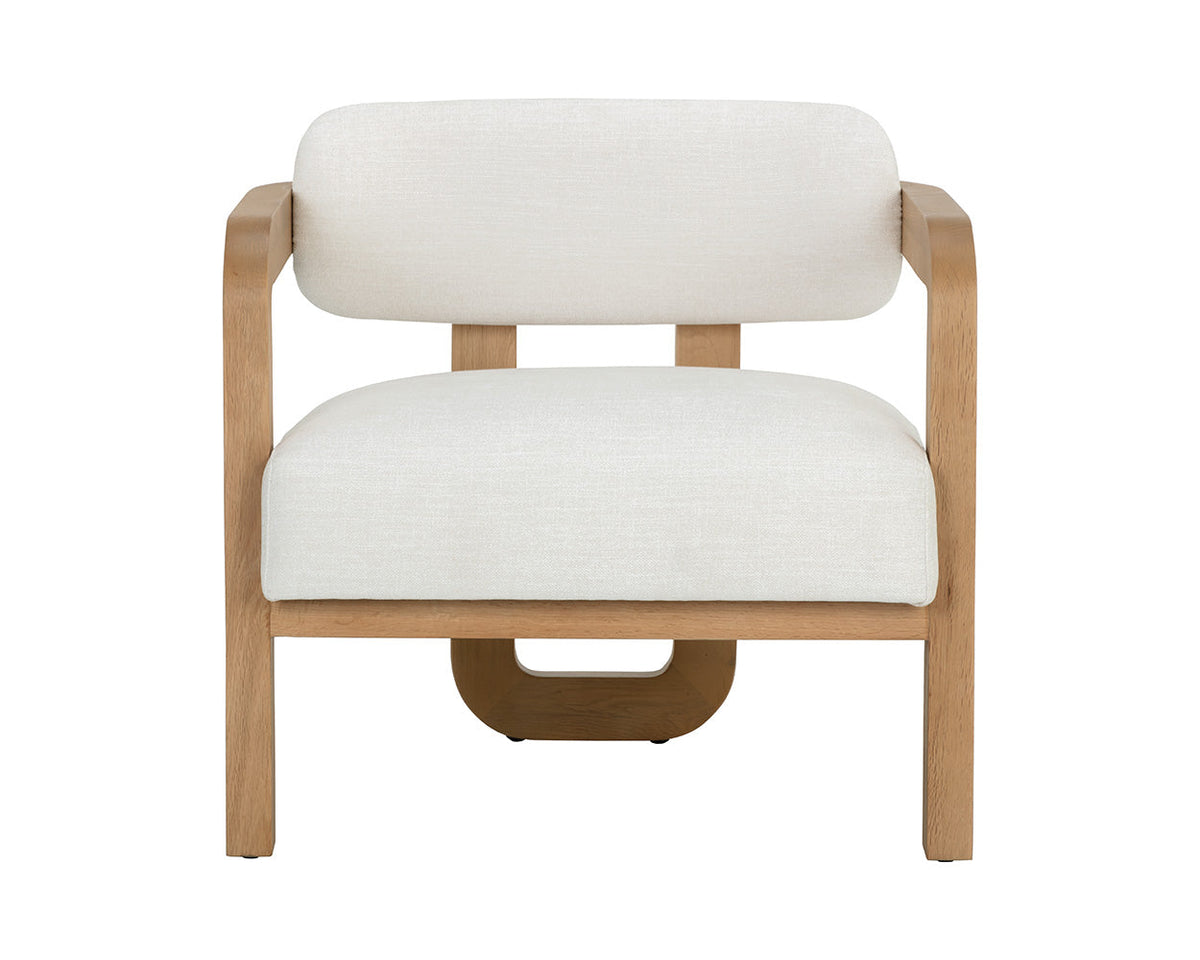 Madrone Upholstered Lounge Chair in Rustic Oak, side view