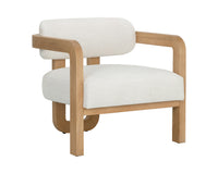 Madrone Upholstered Lounge Chair in Rustic Oak, heather ivory tweed