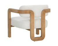 Madrone Upholstered Lounge Chair in Rustic Oak, rear view