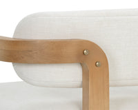Madrone Upholstered Lounge Chair in Rustic Oak, packaging dimensions