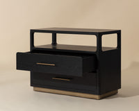 Danette Nightstand in black oak veneer