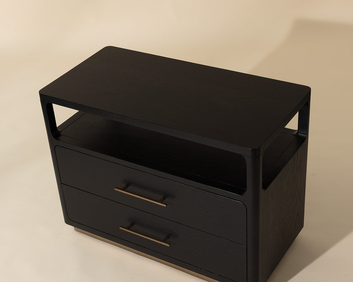 Danette Nightstand in black oak veneer
