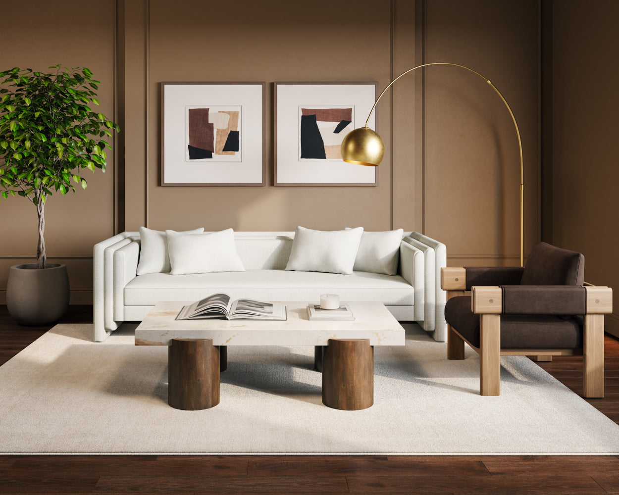 Carmichael Lounge Chair – Nubuck Cocoa