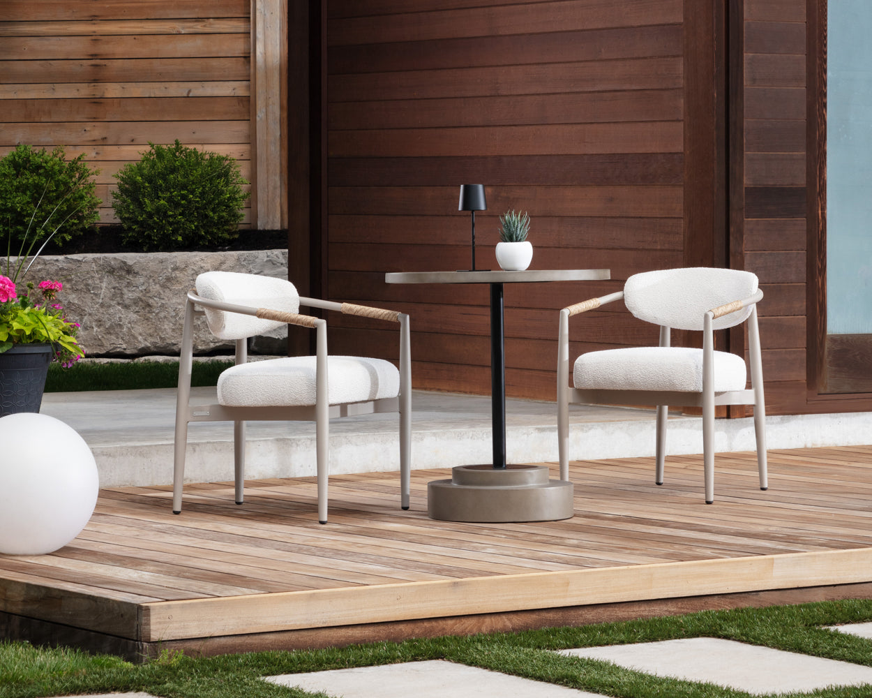 Marita Dining Armchair - Greige - view 2