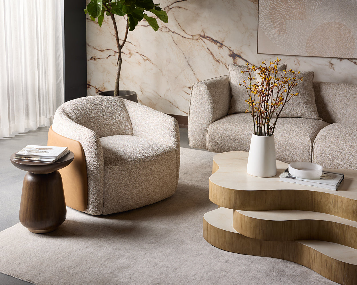 Caris Swivel Lounge Chair