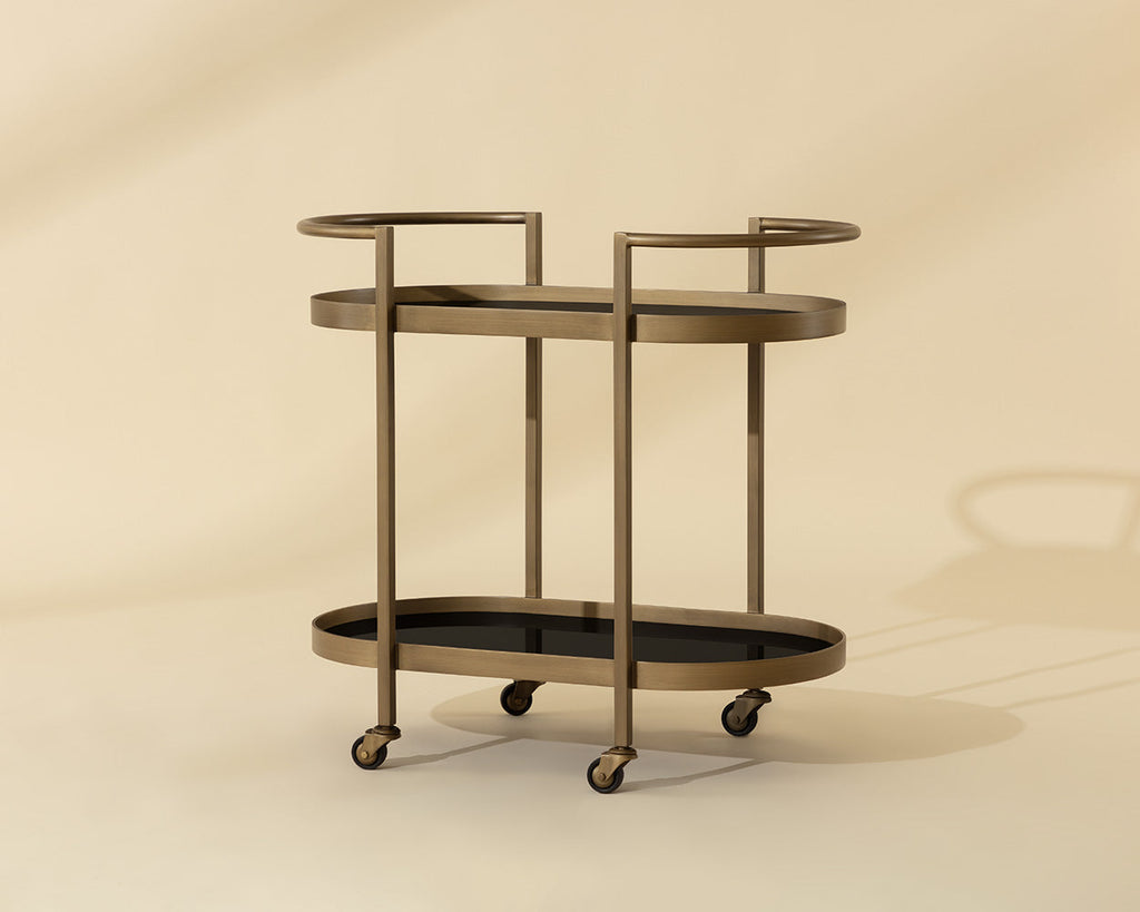 Bartlett Bar Cart – Antique Brass