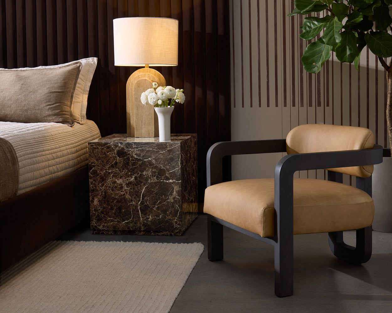 Laros End Table — Dark Emperador