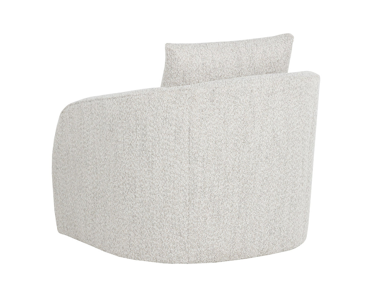 Wexford Swivel Lounge Chair Sauble Greige, lifestyle view
