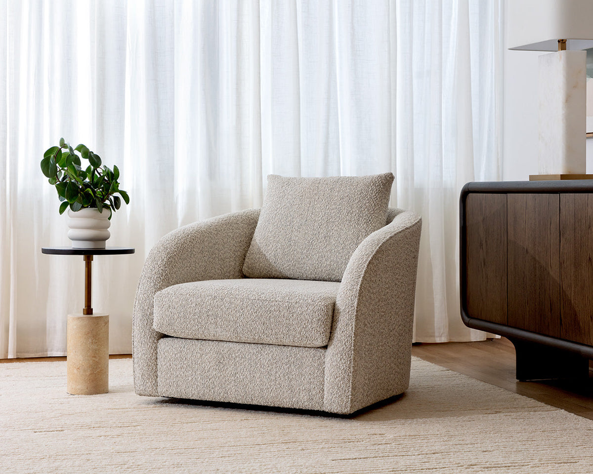 Wexford Swivel Lounge Chair Sauble Greige, detail view