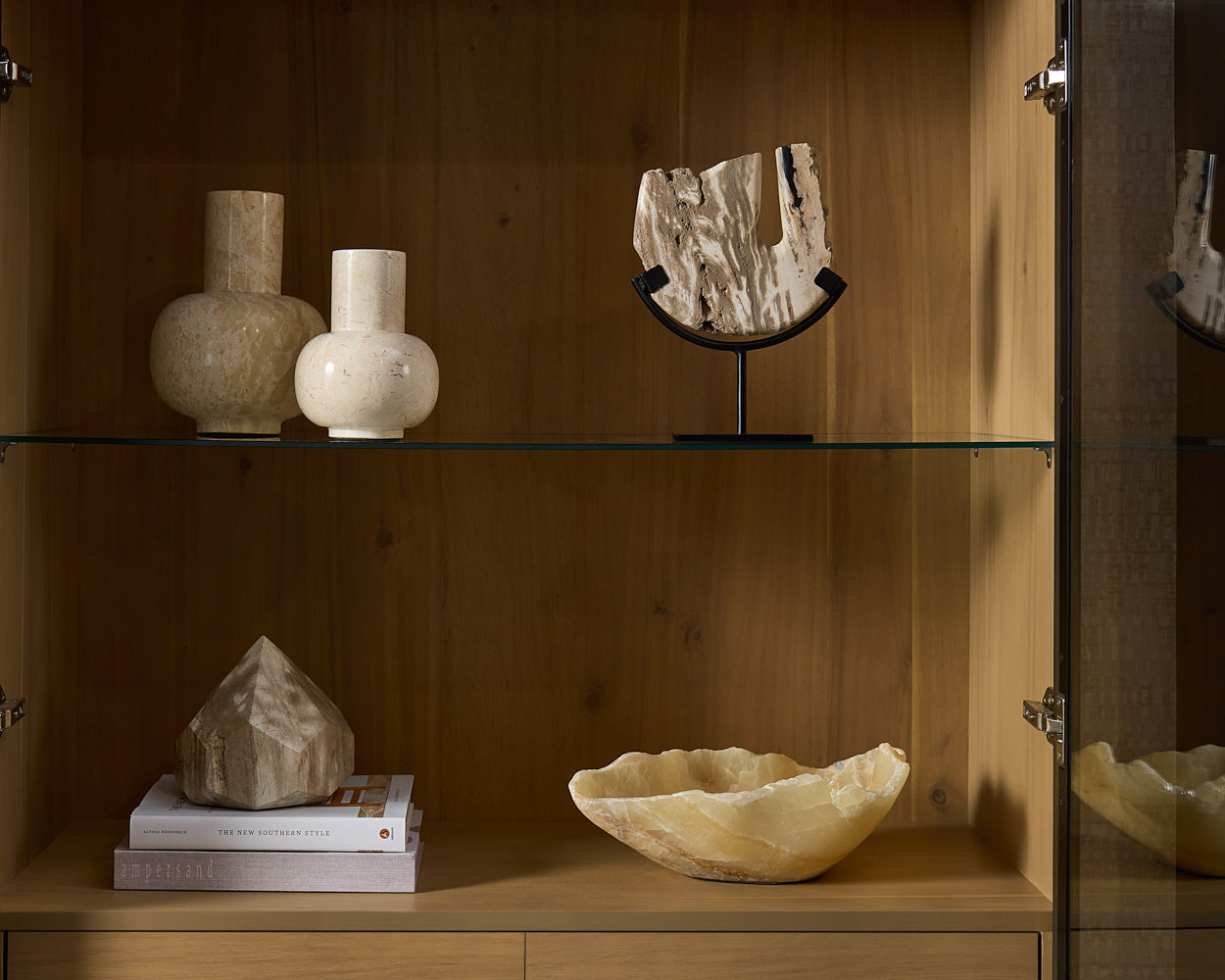 Abundance Marble Vase Large — styled on console