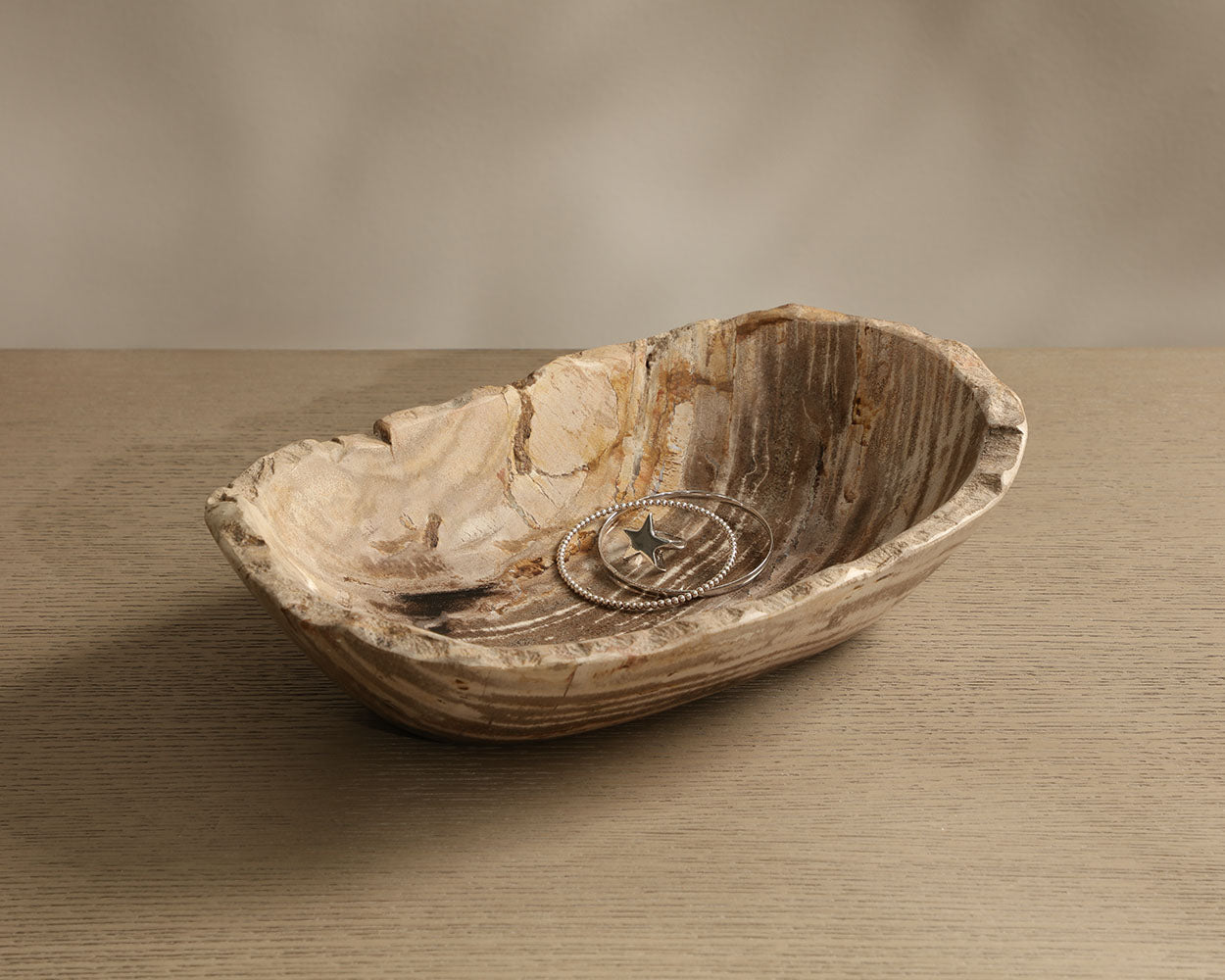 Grounding Petrified Wood Bowl — detail surface