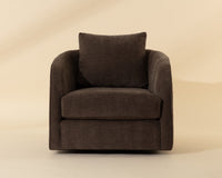 Wexford Swivel Lounge Chair Rika Chocolate, side view