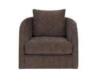 Wexford Swivel Lounge Chair Rika Chocolate, closeup