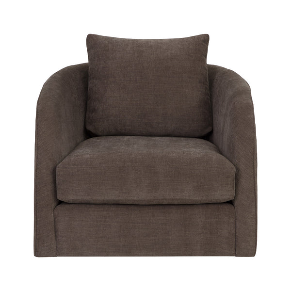 Wexford Swivel Lounge Chair Rika Chocolate, closeup