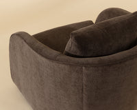 Wexford Swivel Lounge Chair Rika Chocolate, back view