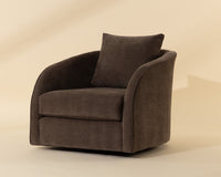 Wexford Swivel Lounge Chair in Rika Chocolate fabric