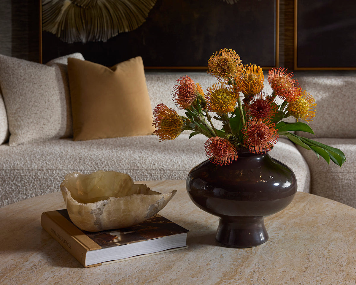 Zora Concrete Vase — styled view