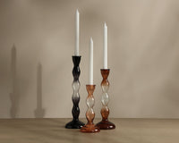 Ladies Glass Candle Holders — detail view