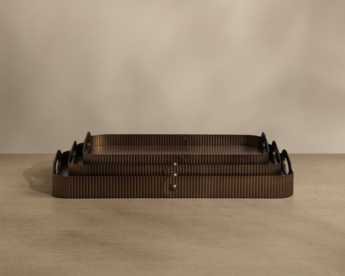 Sumatra Wood Tray Set of 3 — hero