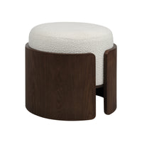 Capsula upholstered ottoman in dark brown, photo 1