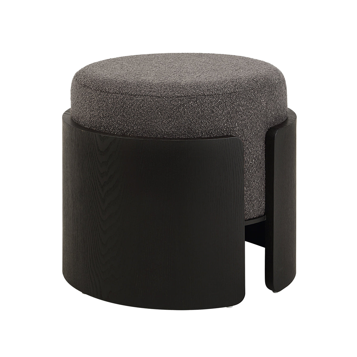 Capsula upholstered ottoman in black, photo 2
