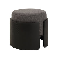 Capsula upholstered ottoman in black, photo 2