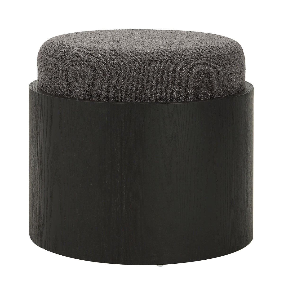 Capsula upholstered ottoman in black, photo 3
