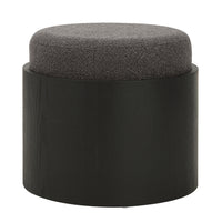 Capsula upholstered ottoman in black, photo 3