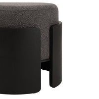 Capsula upholstered ottoman in black, photo 4