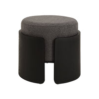 Capsula upholstered ottoman in black, photo 1
