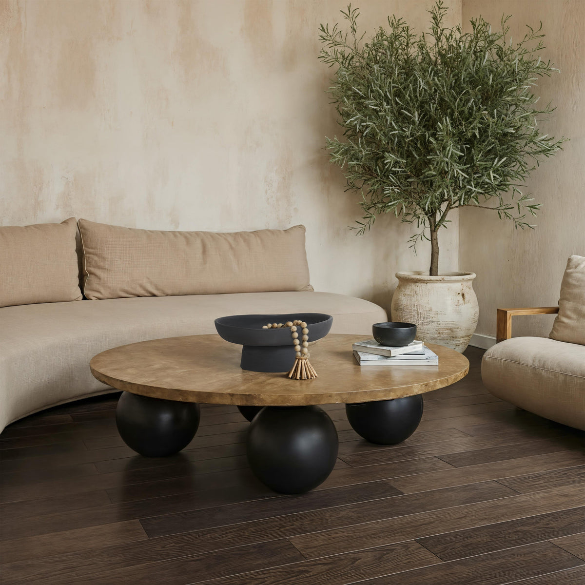 Malabo ceramic bowl in black, styled shot