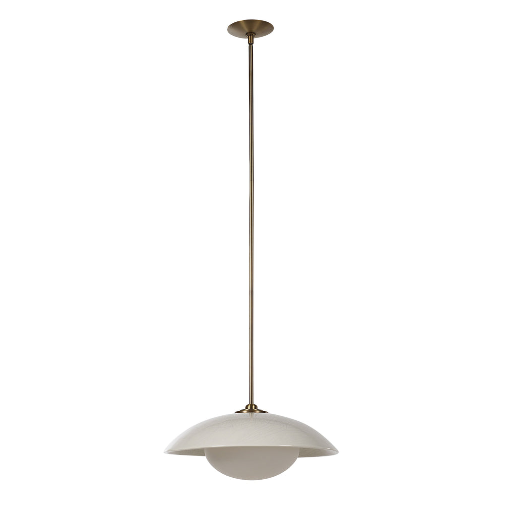 Abbie ceiling fixture by Renwil, ceramic, off-white crackle, hand-finished