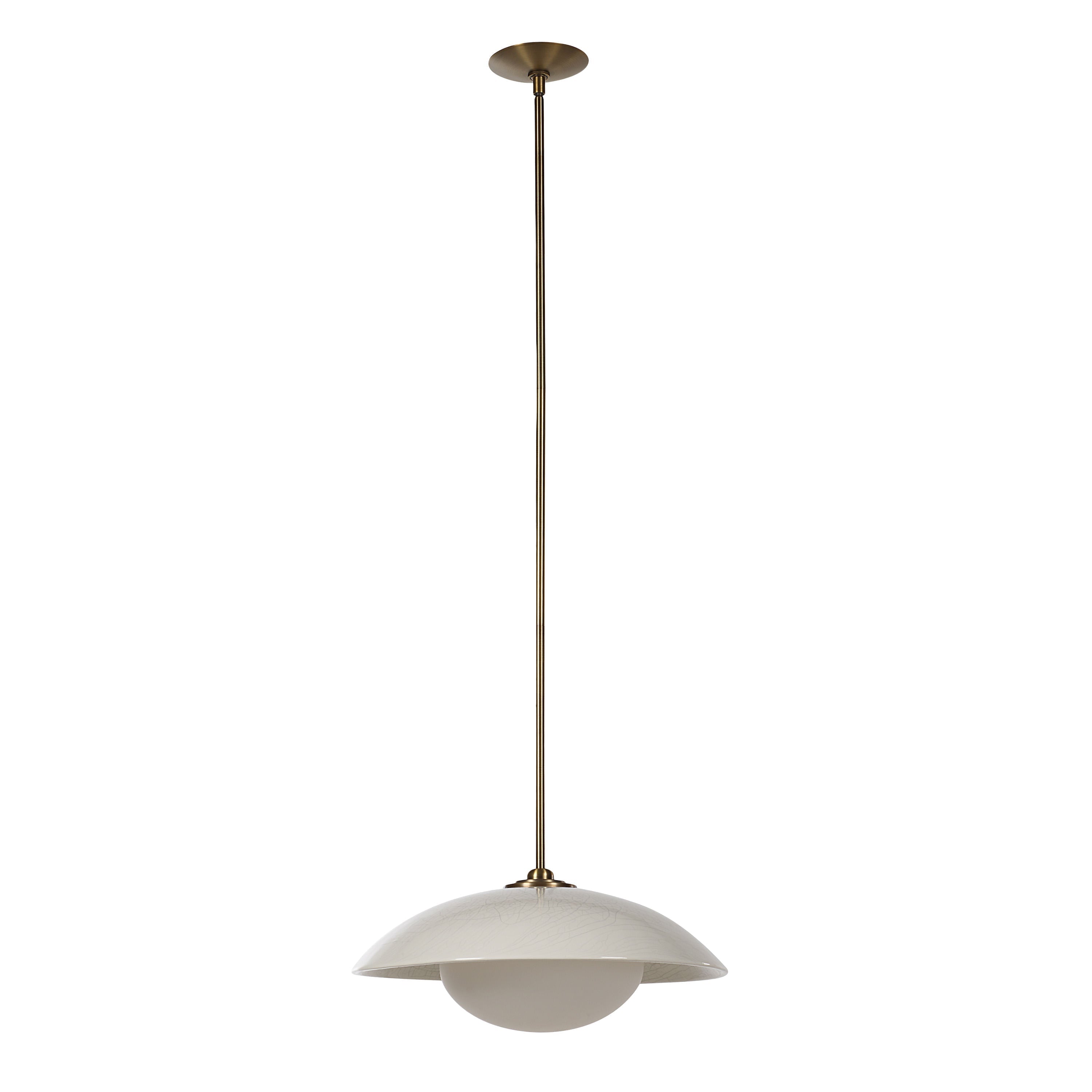 Abbie ceiling fixture by Renwil, ceramic, off-white crackle, hand-finished
