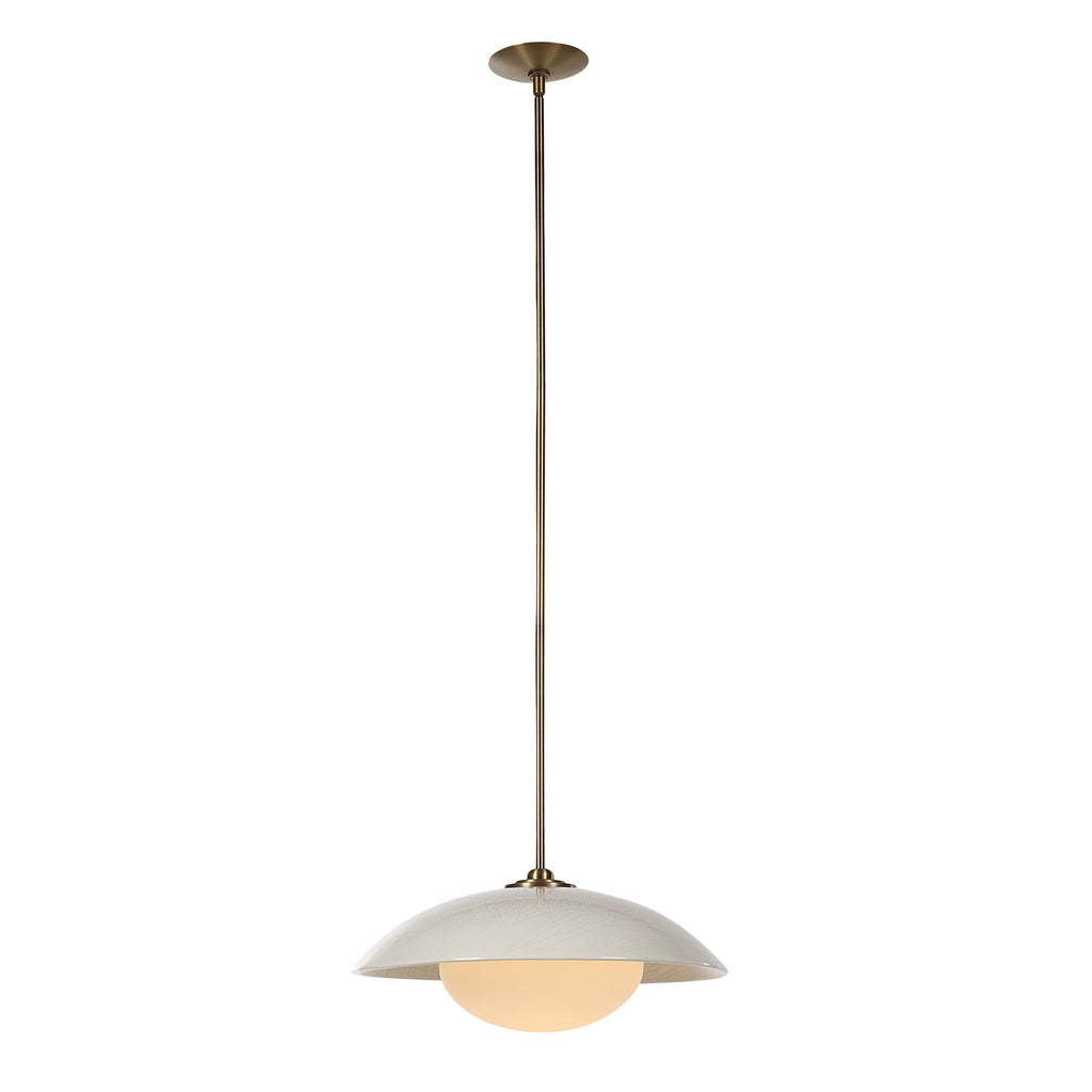 Abbie ceiling fixture by Renwil, ceramic, off-white crackle, hand-finished
