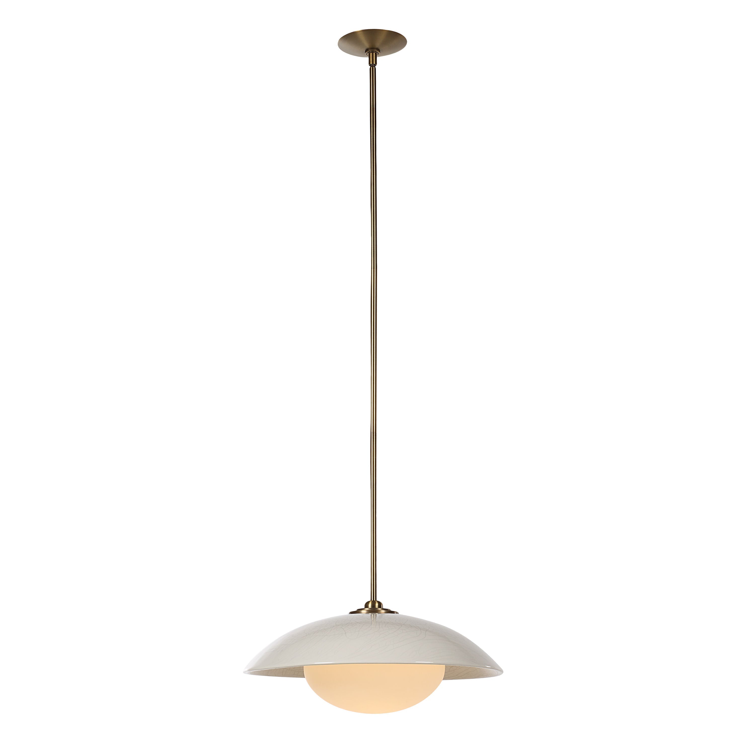 Abbie ceiling fixture by Renwil, ceramic, off-white crackle, hand-finished