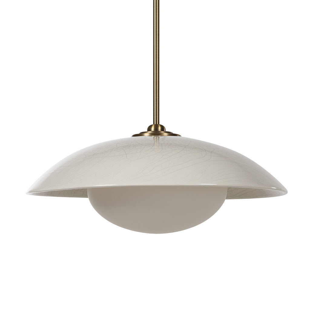 Abbie ceiling fixture by Renwil, ceramic, off-white crackle, hand-finished