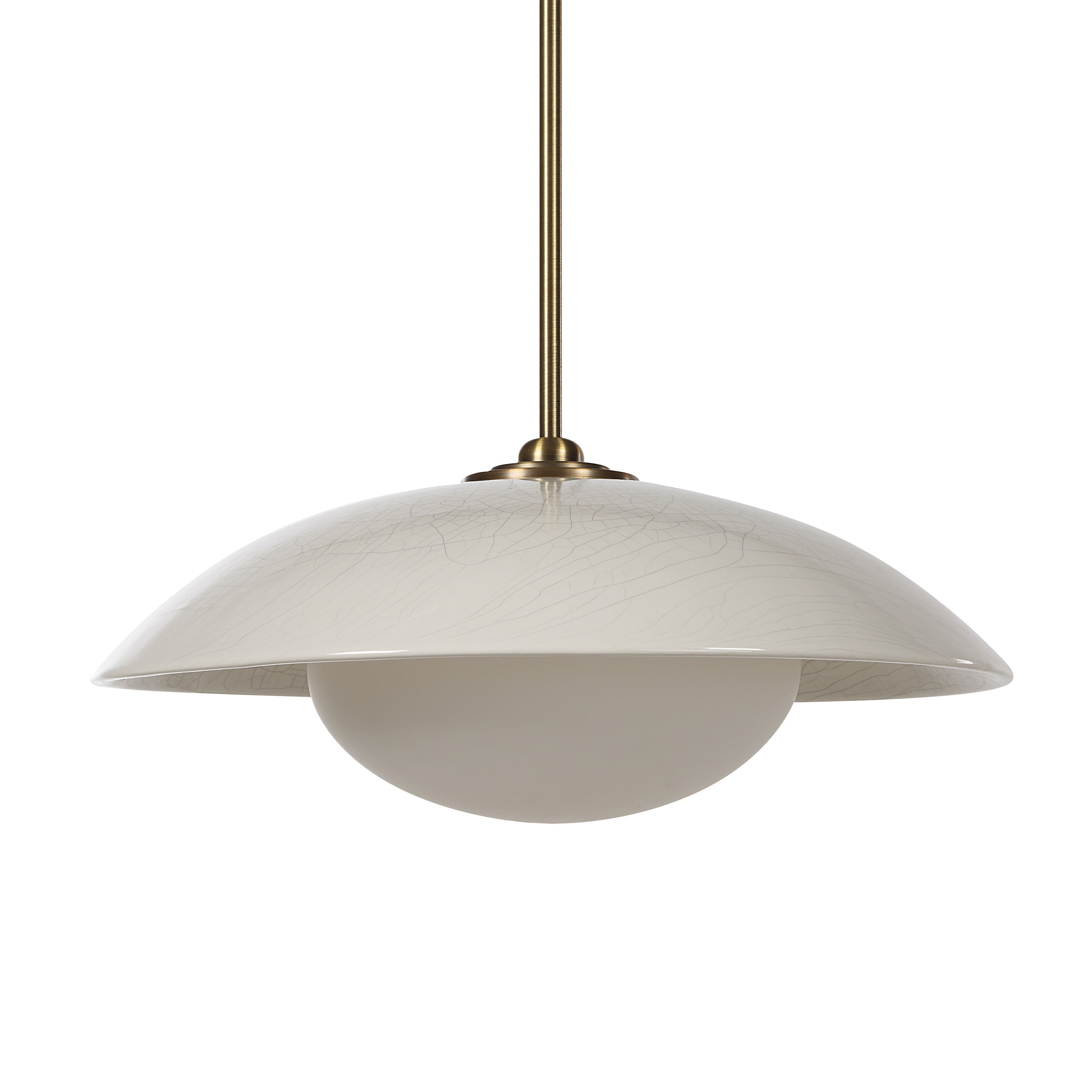 Abbie ceiling fixture by Renwil, ceramic, off-white crackle, hand-finished