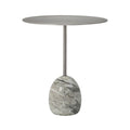 Aiden accent table by Renwil, sanwar marble, dark iron base
