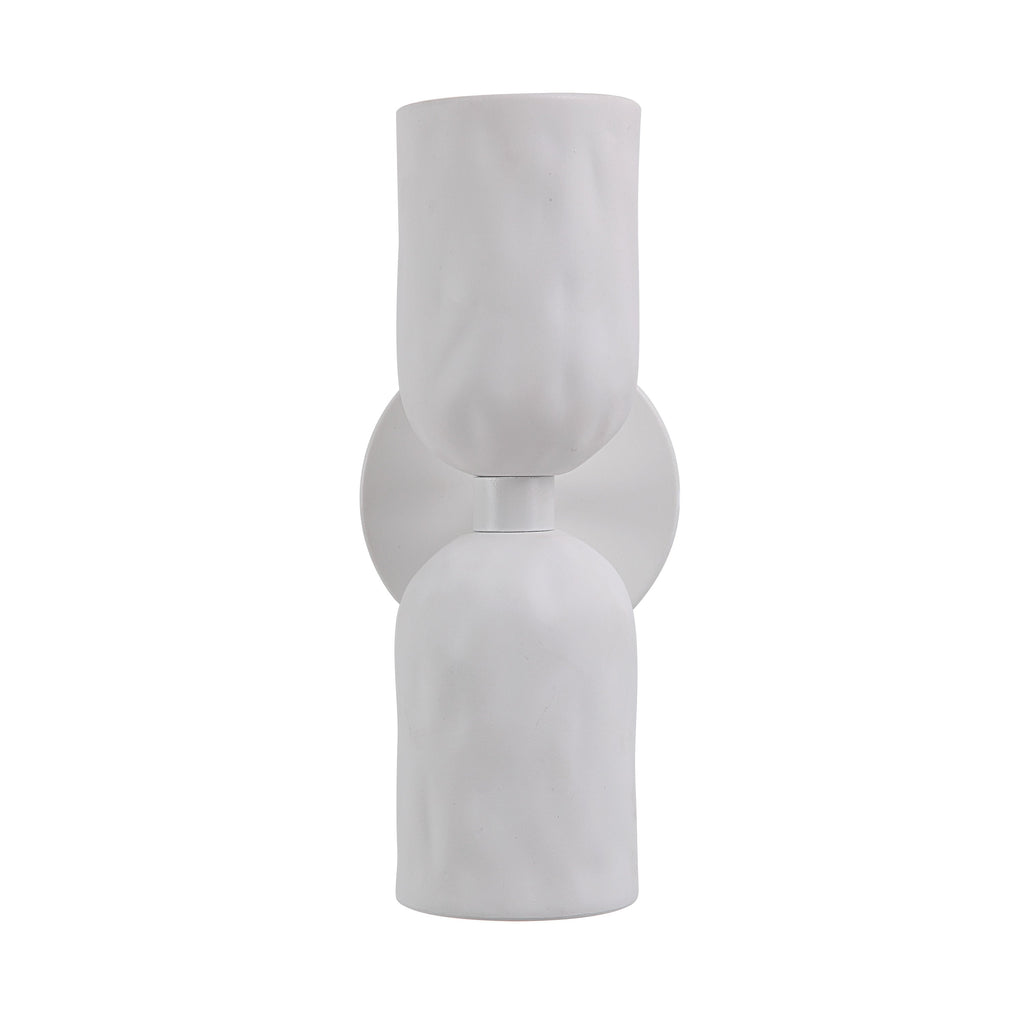 Akira wall sconce by Renwil, ceramic, off-white, hand-finished