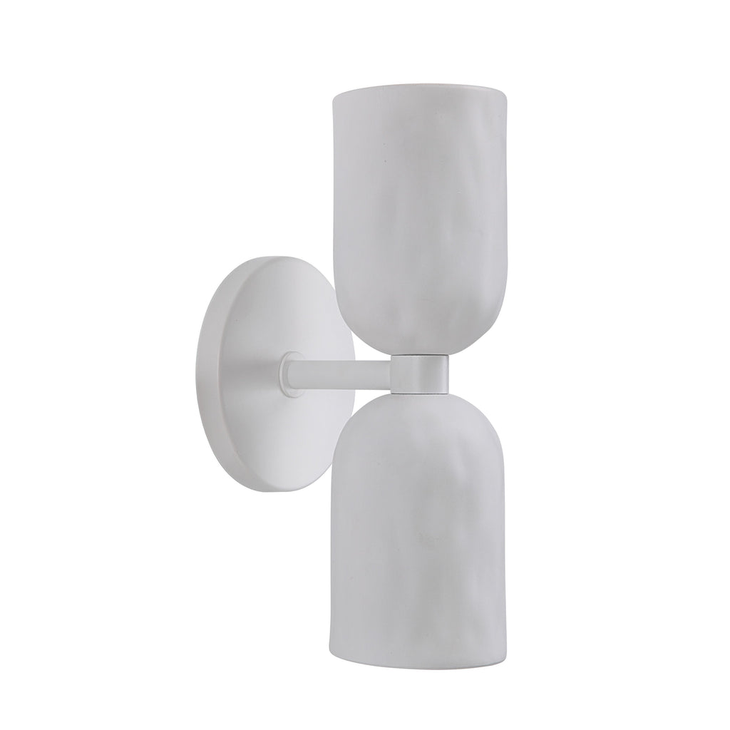 Akira wall sconce by Renwil, ceramic, off-white, hand-finished