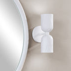 Akira wall sconce by Renwil, ceramic, off-white, hand-finished