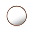 Alcott large round wall mirror by Moe's Home Collection, solid wood, hand-rubbed oil finish