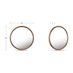 Alcott large round wall mirror by Moe's Home Collection, solid wood, hand-rubbed oil finish