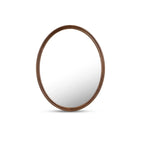 Alcott oval wall mirror by Moe's Home Collection, solid walnut, hand-rubbed oil finish