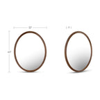 Alcott oval wall mirror by Moe's Home Collection, solid walnut, hand-rubbed oil finish