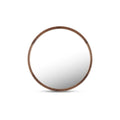 Alcott small round wall mirror by Moe's Home Collection, solid wood, hand-rubbed oil finish