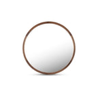 Alcott small round wall mirror by Moe's Home Collection, solid wood, hand-rubbed oil finish