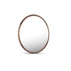 Alcott small round wall mirror by Moe's Home Collection, solid wood, hand-rubbed oil finish